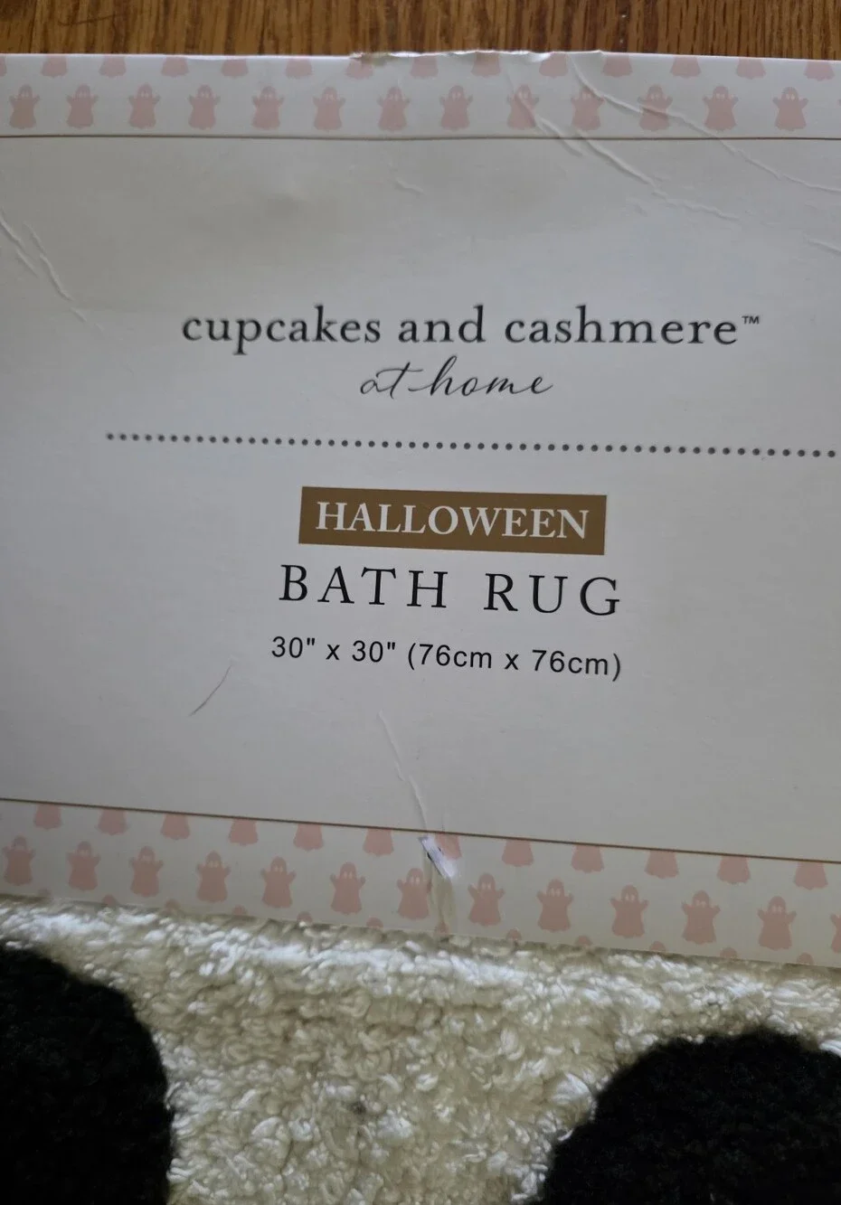 Cupcakes and Cashmere HALLOWEEN GHOST with Flowers Bath Rug Mat 30”x30” NWT